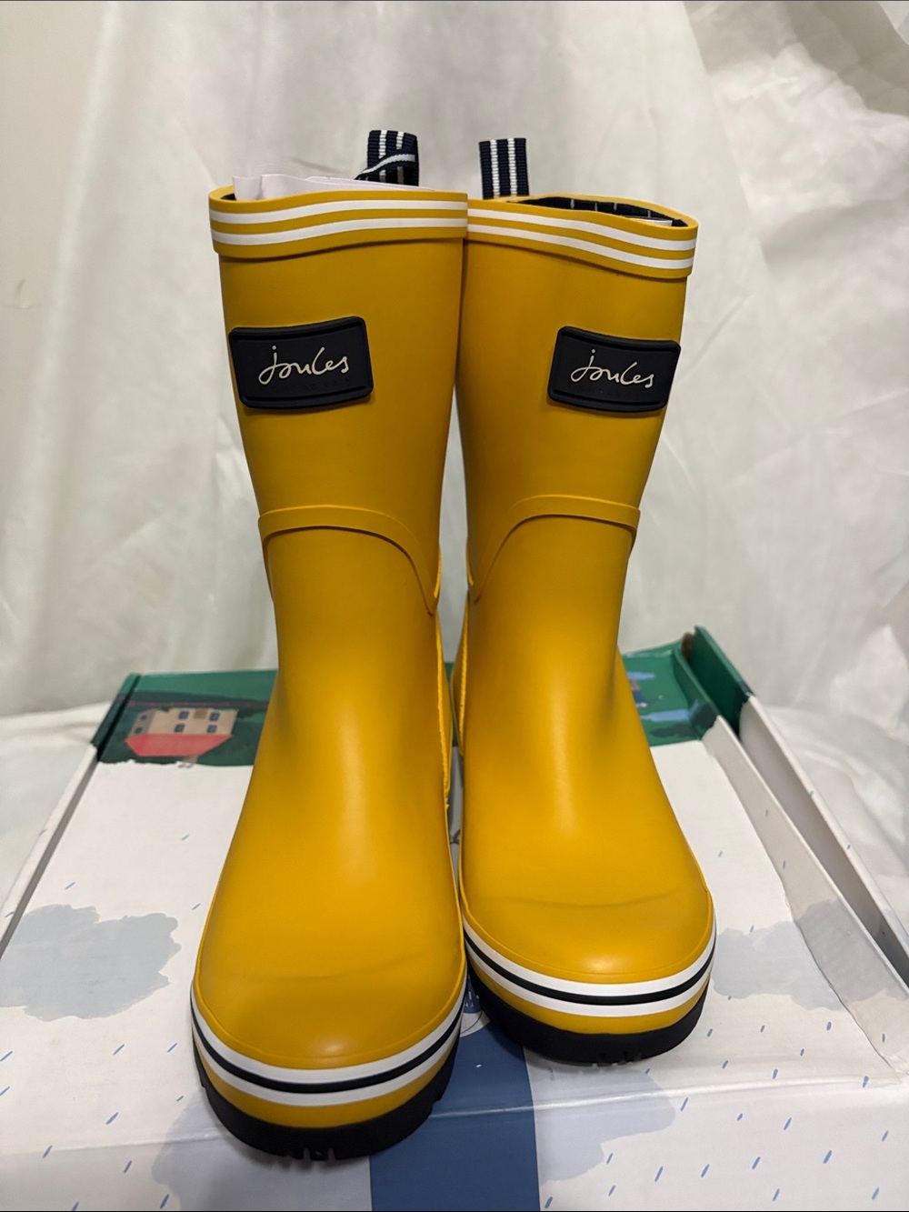 Joules Yellow Rain Boots - Size US 5 NWT